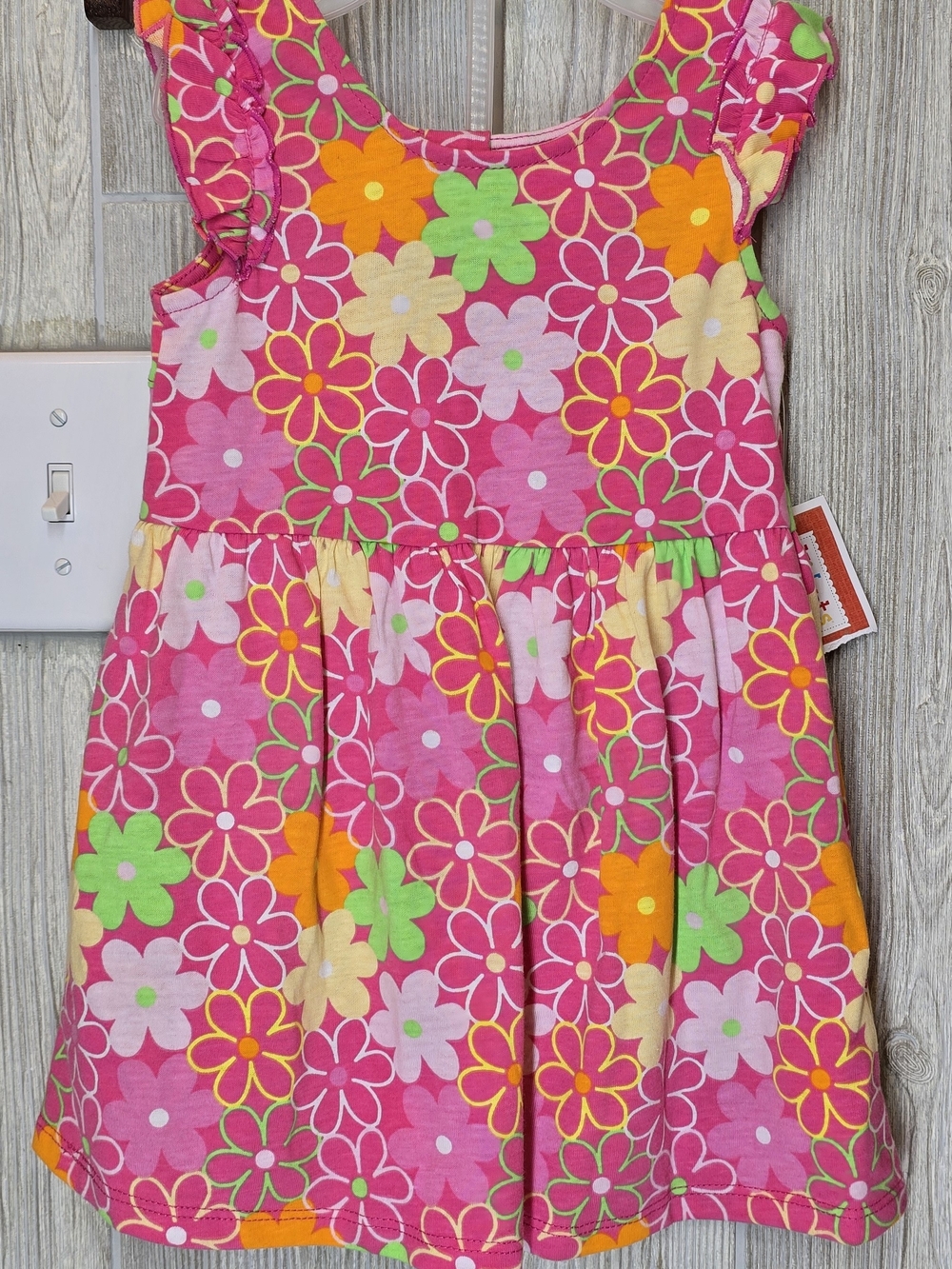 Kidgets Pink Floral Tank Dress with Multicolor Blooms
